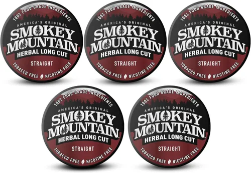 Vista 15 de Smokey Mountain - Tabaco a base de hierbas de corte largo – Menta ártica – Caja de 5 latas - Rapé sin tabaco y sin nicotina