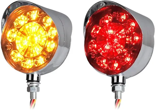 Vista 20 de Astra Depot 2 piezas de luz de cara doble de 3" redondas, 24 LED, color rojo, ámbar y blanco, para remolque de camión semi, tractor, vehículo largo