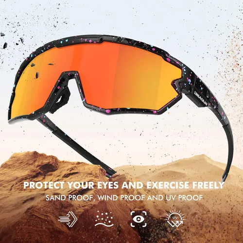 Vista 3 de Gafas polarizadas para niños y jóvenes, gafas de sol de béisbol para adultos, hombres y mujeres, gafas de ciclismo con 3 lentes, pesca, esquí, golf
