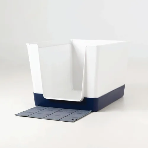 Vista 18 de DoggyBathroom - Orinal para perros de interior con paredes altas y entrada baja para perros pequeños, soporte vertical, protector contra Negro