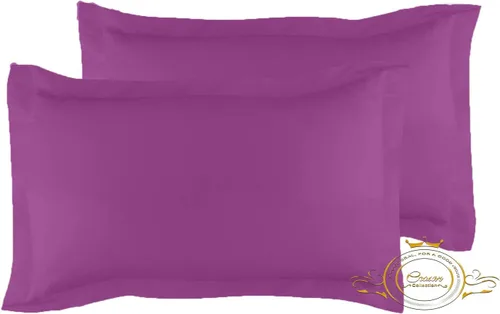 Vista 52 de Crown Collection Juego de 2 fundas de almohada estándar de 20 x 26 pulgadas, hipoalergénicas de 600 hilos, 100% algodón egipcio, fundas de almohada