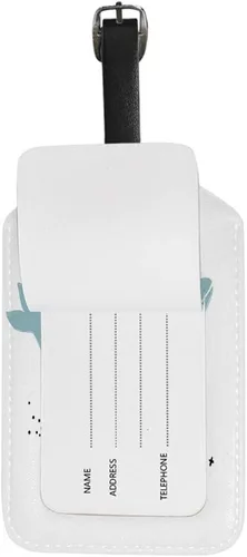 Vista 4 de Guitong - Etiqueta de equipaje de viaje pintada en acuarela, mochila de vaca con etiqueta de identificación de viaje, cuero inteligente, viajes