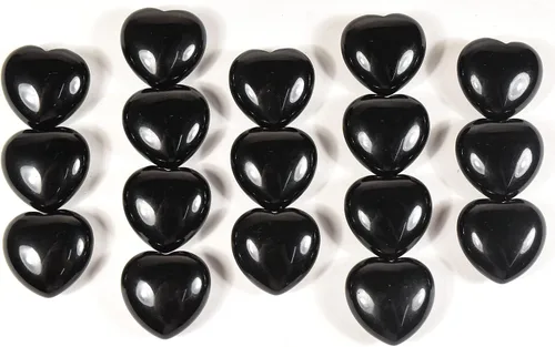 Vista 6 de Par 1.181 in Negro Obsidiana Puffy Corazones Pulidos Natural Volcánico Vidrio Piedra Preciosa Cristal Mineral Especímenes - China (2PCs)