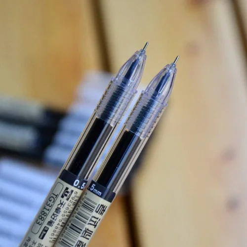 Vista 3 de sencoo Paquete de 5 bolígrafos de tinta de gel color negro líquido de 0.014 in ultra fino para oficina y escuela de papelería