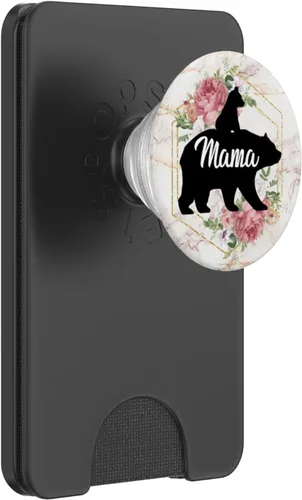 Vista 7 de Mama Bear Pop Socket Rose con 1 Cub Madre Regalo – PopSockets Grip y soporte para teléfonos y tabletas, Negro