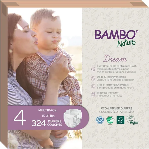 Vista 22 de Bambo Nature Pañales hipoalergénicos Dream Baby, pañales sostenibles con etiqueta ecológica de primera calidad, protección mejorada contra fugas