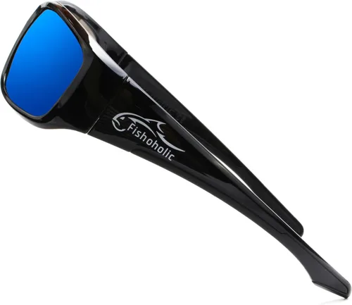 Vista 9 de Fishoholic Pro Series - Gafas de sol polarizadas para pesca con goma, protección solar UV400, regalo de pesca Rubber Accents with Hard Case and