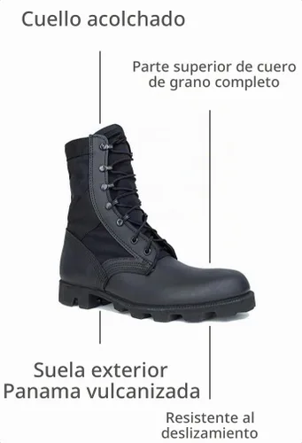 Vista 3 de MCRAE Bota de combate Legacy con suela de Panamá Cordura negro-negro
