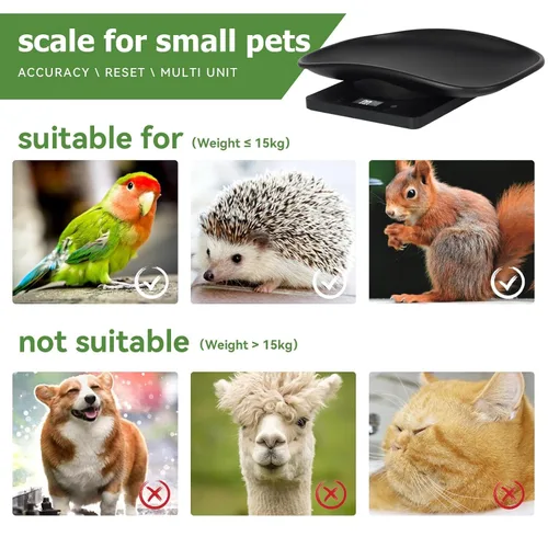 Vista 8 de Báscula digital para mascotas,Básculas de cachorros para pesaje,Básculas de bebé solo para mascotas nuevas Digital Small Animals Scales for