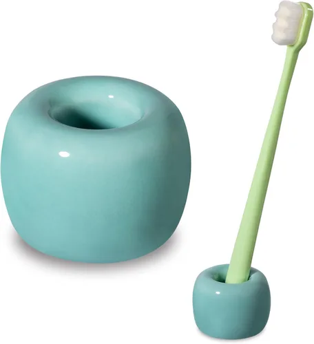 Vista 19 de Urbanstrive - Soporte para cepillo de dientes de cerámicas mini elegante para encimeras de mueble de baño (1 paquete, blanco)