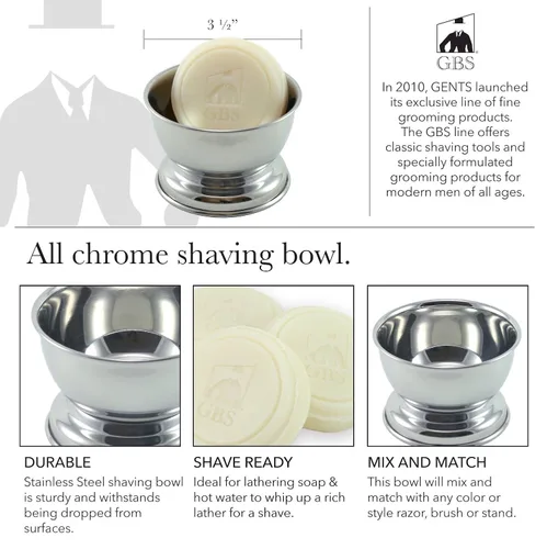 Vista 7 de G.B.S Elegante kit de afeitado para barba de hombre, maquinilla de afeitar tradicional 42C, cepillo de afeitar de tejón, cepillo de acero inoxidable