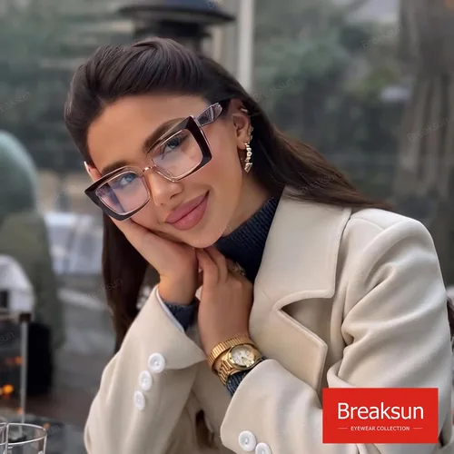 Vista 2 de Breaksun Gafas de luz azul cuadradas de moda para mujeres y hombres, gafas de computadora sin receta