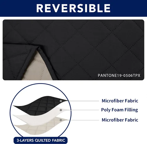 Vista 5 de PureFit Funda de Sofá de Dos Plazas Reclinable Reversible Resistente al Agua - Protector de Muebles Antideslizante para Reclinable de 2 Asientos