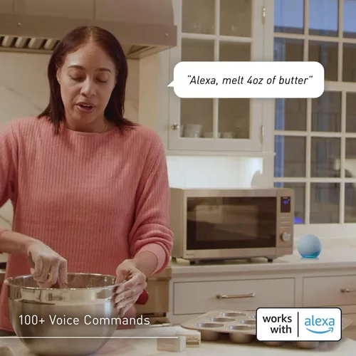 Vista 2 de Panasonic NN-SV79MS Horno Microondas de Encimera Inversor Inteligente de 1.4 pies cúbicos que Funciona con Alexa, 1200 Vatios de Potencia con Sensor