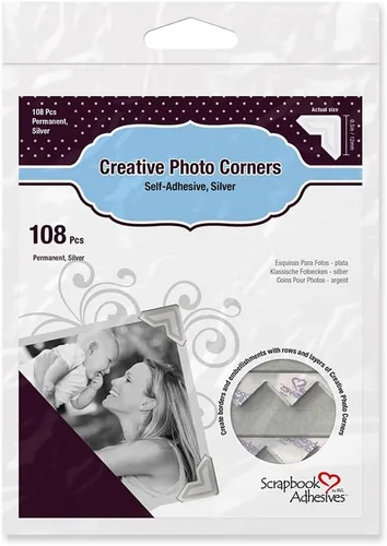 Vista 8 de Scrapbook Adhesives by Esquinas de papel autoadhesivas de 3L, color negro, paquete de 108