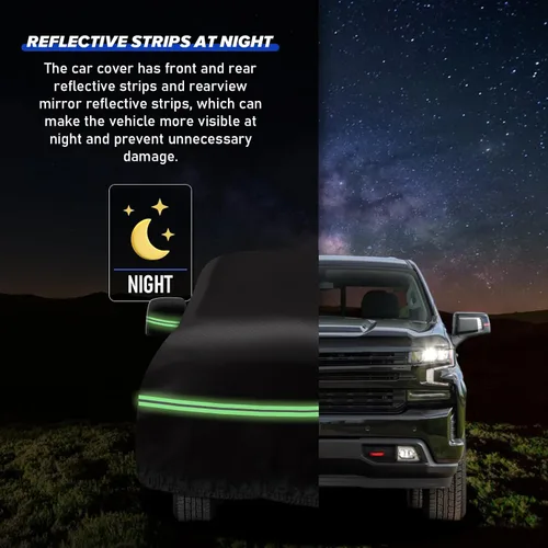 Vista 4 de Cubierta de protección para todo tipo de clima, Compatible con Chevrolet Silverado 1500 2018-2023, cubierta de auto completa profesional de 6 capas