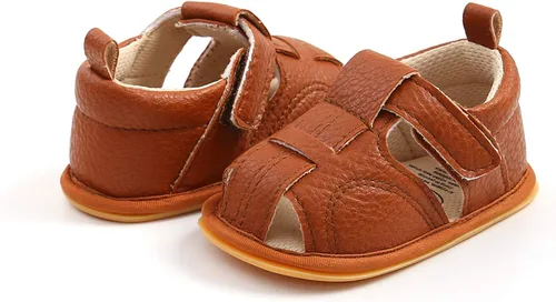 Vista 5 de RVROVIC Sandalias para bebés niños y niñas, zapatos de verano de primera calidad para exteriores, ligeras, suaves, antideslizantes, suela para niños