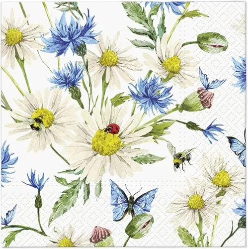 Vista 26 de Servilletas de papel de flores de primavera y verano, tamaño almuerzo, desechable, 20 unidades, 13 x 13 pulgadas (desplegadas) (Bird of Paradise)
