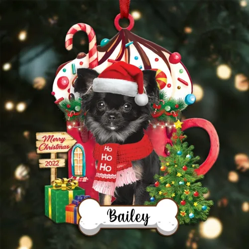 Vista 81 de Amantes de los perros de Navidad – Navidad de perros disponibles para muchos perros Shi Tzu – Adorno con forma personalizada, adorno de Navidad