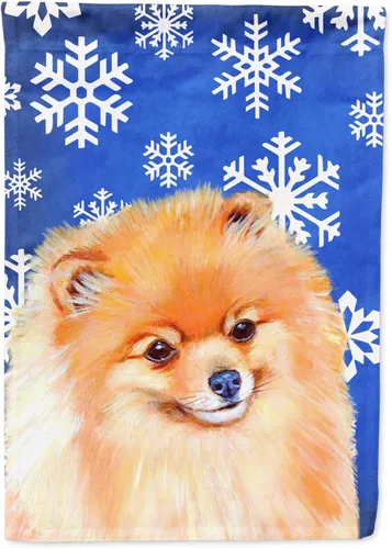 Vista 147 de Caroline's Treasures SC9374GF Bulldog English Snow flakes Holiday Garden Flag Buzón Bandera decorativa para patio exterior, patio, obras de arte
