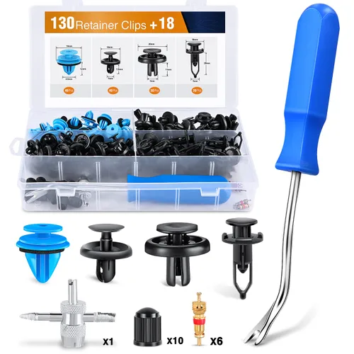 Vista 10 de GOOACC 100 clips de guardabarros para el cuerpo, remaches para el motor, debajo de la cubierta, clips de protección contra salpicaduras para Honda