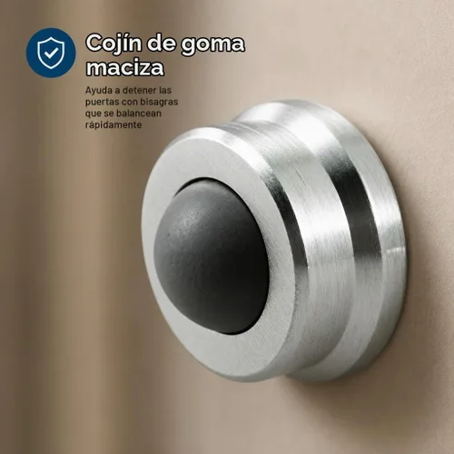Vista 4 de Prime-Line J 4647 - Tope de pared con parachoques convexo, latón fundido, cromo cepillado, 1 pulgada (paquete individual)