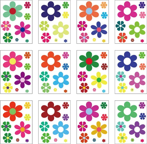 Vista 4 de Zonon 12 hojas de calcomanías de margaritas, 96 calcomanías retro de flores