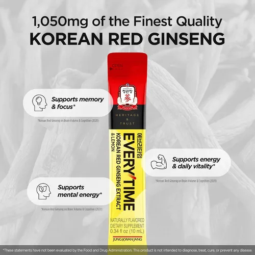 Vista 6 de JUNG KWAN JANG Everytime - Paquete de barra líquida de ginseng rojo coreano, 2,000 mg de extracto de ginseng rojo con propóleos + 1,050 mg