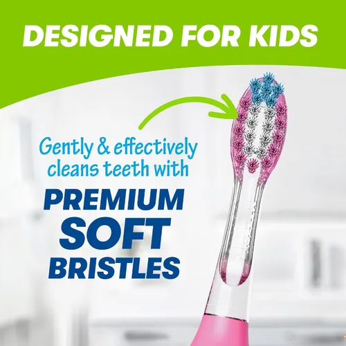 Vista 5 de Firefly Ready Go Brush, Peppa Pig, Cepillo de Dientes con Temporizador Luminoso, Cerdas Suaves Premium, Temporizador de 1 Minuto, Ventosa Menos