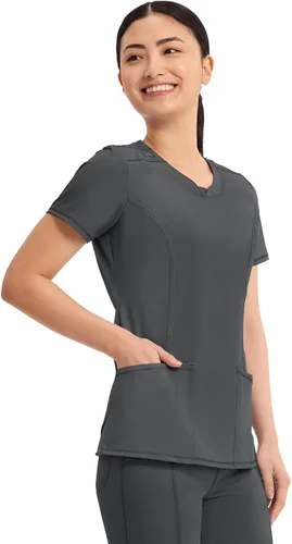 Vista 11 de Cherokee Infinity - Camiseta médica con cuello redondo y 3 bolsillos para Negro