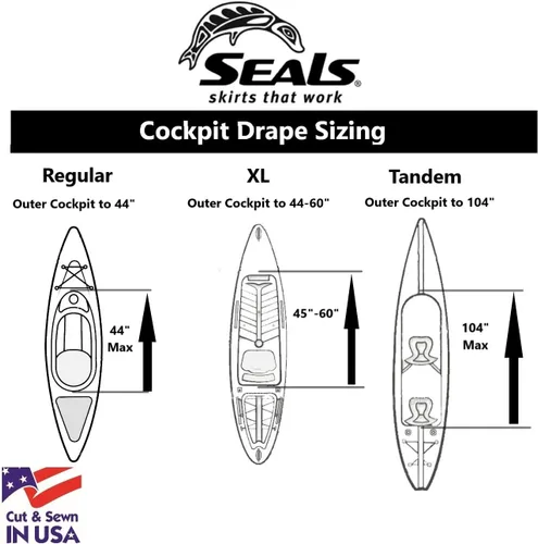 Vista 3 de Seals Cubierta de cortina para cabina de kayak Storage Cover for Larger Kayaks, Durable, Medium Weight Waterproof Pack Cloth with Bungee Hull