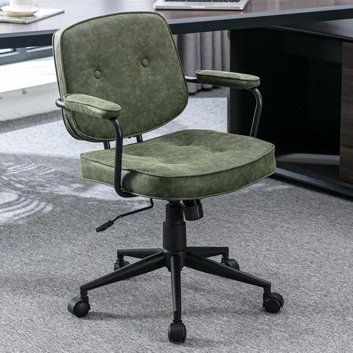 Vista 9 de Ya-Home Silla de escritorio giratoria moderna con reposabrazos, cómoda silla de computadora de altura ajustable con ruedas, silla de escritorio