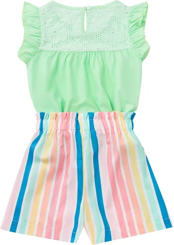 Vista 2 de Conjunto de 2 piezas de verano para niñas y niñas, camiseta y pantalones cortos