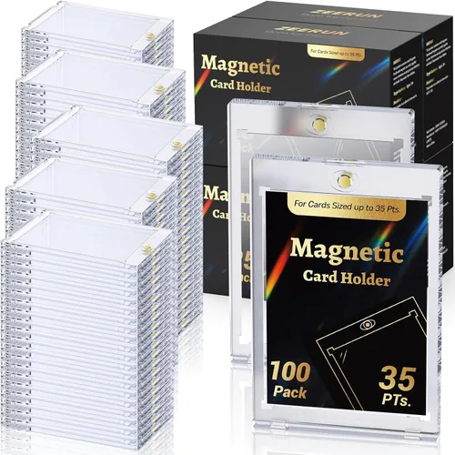 Vista 8 de Zeerun Paquete de 50 tarjeteros magnéticos, tarjetas comerciales TCG