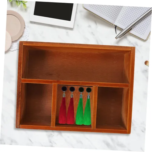Vista 8 de Cabilock Bandeja de joyería dorada para perfumes, bandeja de tocador de tocador, compartimento de madera, organizador de maquillaje, solución