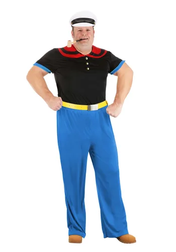 Vista 4 de Disfraz Popeye Talla Plus para Hombre Multicolor
