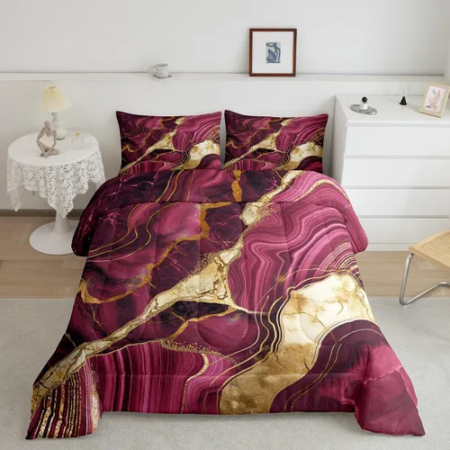 Vista 24 de Juego de edredón de mármol negro individual, ropa de cama dorada agrietada para adultos, hombres y mujeres, juegos de edredón de textura metálica