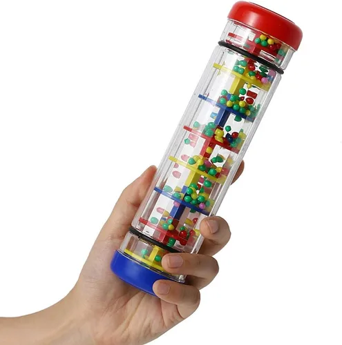 Vista 8 de Rainmaker - Mini palo de lluvia de 8 pulgadas para bebés, tubo de sonajero, palo de lluvia, agitador de música, instrumento auditivo sensorial