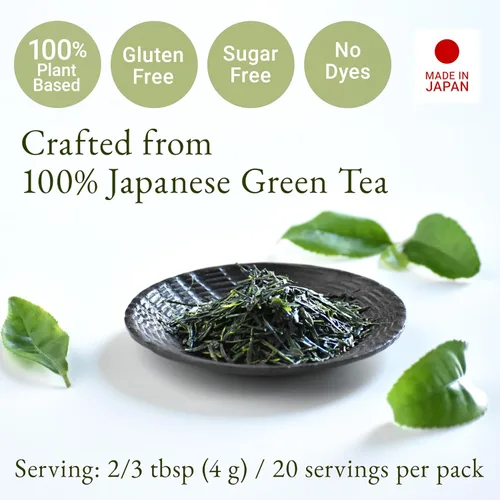 Vista 2 de YAMASAN KYOTO UJI Té verde sencha japonés, 100% hoja suelta de primera cosecha, color brillante, aroma refrescante, sabor bien equilibrado y limpio