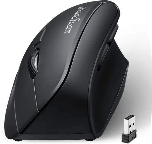 Vista 9 de Perixx PERIMICE-804 - Ratón vertical Bluetooth, conexión Bluetooth para Windows y sistema Android, funciona sin receptor USB, color negro