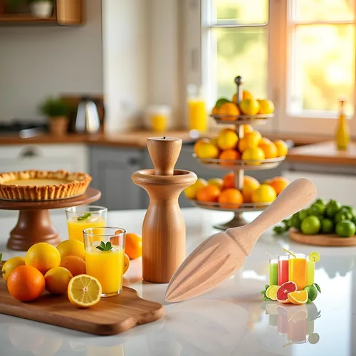 Vista 2 de Exprimidor de cítricos de madera – Escariador manual de mano de limón/naranja Herramienta exprimidora de frutas portátil para el hogar, cafetería