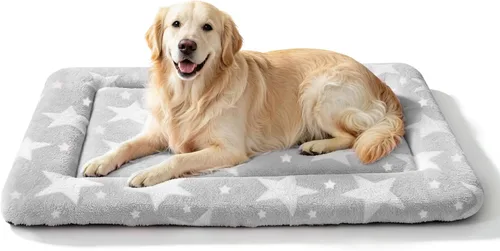 Vista 16 de Tapete de cama para perro, almohadilla reversible para jaula de perro con alfombrilla lavable y espuma suave, cama plana para mascotas para perros