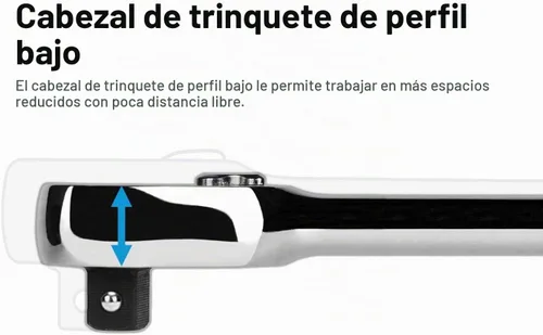 Vista 6 de Capri Tools - Trinquete de cuadrante de 1/2 pulgada, 90 dientes finos, agarre ergonómico suave, trinquete de 11 pulgadas de largo