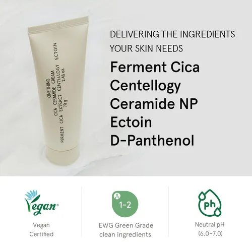 Vista 3 de ONE THING Crema de ceramida de Cica 2.47 onzas Centella Asiatica Hidratante Facial Calmante Calmante Hidratante para Todos, Piel Sensible