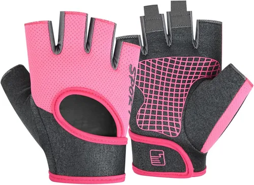 Vista 5 de Guantes de entrenamiento para hombres, antideslizantes, duraderos, ligeros, con protección de la palma, guantes gruesos sin dedos transpirables