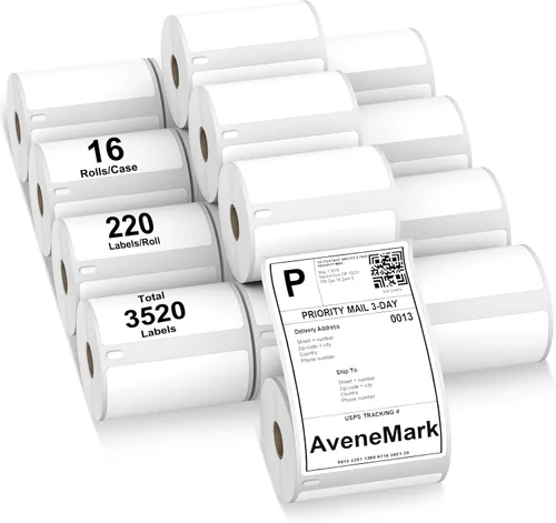Vista 10 de Etiquetas térmicas directas compatibles de 1-1/8" x 3-1/2" para DYMO 30252 – 24 rollos, 8400 unidades – Etiquetas de dirección, código de barras