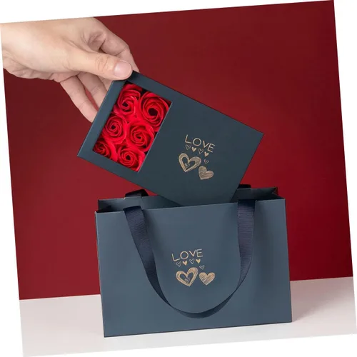 Vista 8 de ABOOFAN 1 juego de caja collar de flores joyas joyas bolsas de regalo de papel especial bolsa de regalo de fieltro rosa caja de regalo manual caja