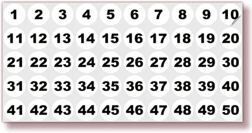 Vista 27 de iSYFIX Calcomanías negras de números consecutivos – 1 a 50, 1 pulgada, 1 juego – Vinilo autoadhesivo de alta calidad ideal para inventario