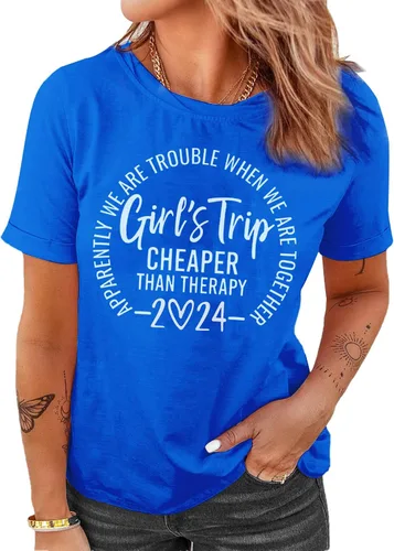 Vista 17 de Camiseta de manga corta con estampado de letras divertidas para niñas 2024