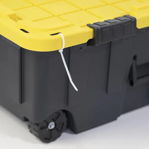 Vista 9 de Caja resistente negro y amarillo, 20 galones con ruedas, interior/exterior, resistente (paquete de 2)